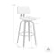 Armen Living Pico 30" Swivel Black Wood Bar Stool in Light Gray Fabric with Black Metal LCPIBABLKLTGR30 - alternate 4